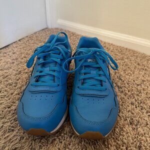 Reebok Bright Blue Leather Sneakers Size 8